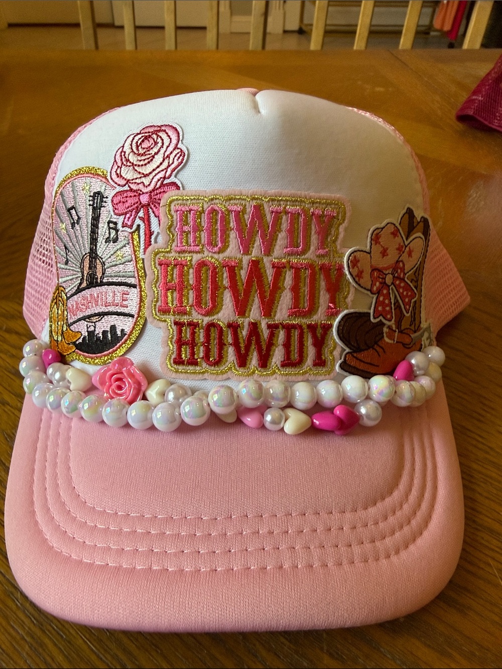 Howdy Howdy Howdy Pink Embellished Trucker Hat